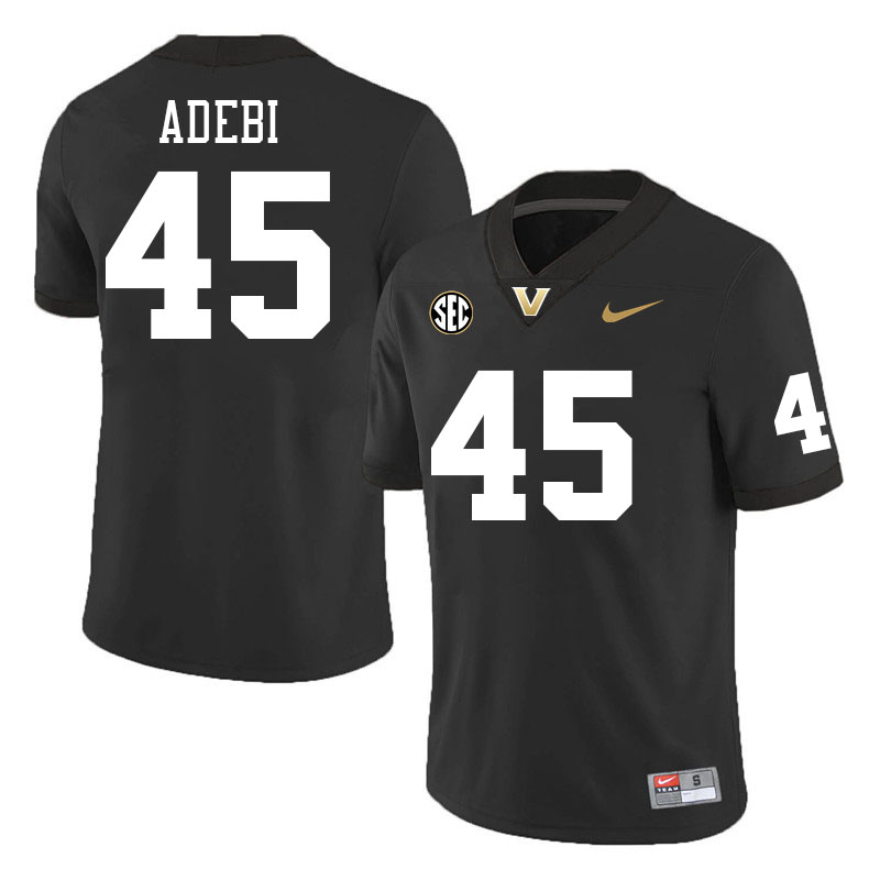 Vanderbilt Commodores #45 Emmanuel Adebi College Football Jerseys Stitched-Black